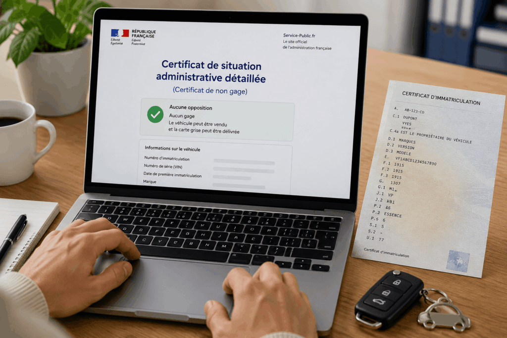 certificat de non gage