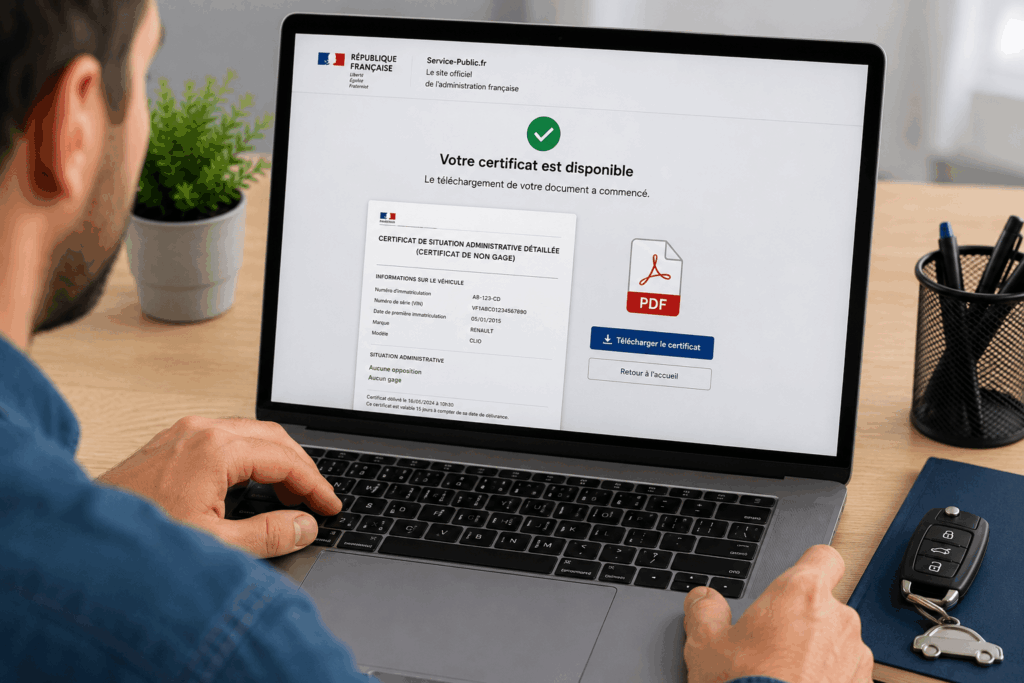 certificat de non gage