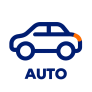 Icône d’assurance auto bleue